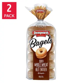 Dempster's 100% Whole Wheat Bagels, 2 x 450 g