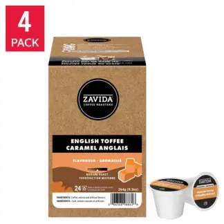 Zavida English Toffee Coffee K-Cup Pods, 96- count