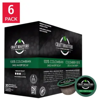 Club Coffee Craft Roasters Colombian Decaf K-Cup Pods, 120-count