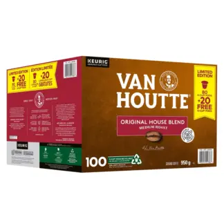 Van Houtte Original House Blend Coffee K-Cup Pods, 80-count + 20 FREE