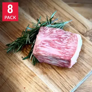 Japanese Beef Wagyu A5 Striploin Steak Portions 141.7 g (5 oz) 8 pack
