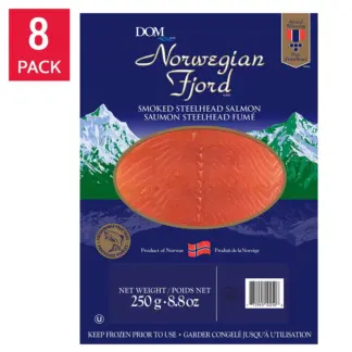 Norwegian Fjord Smoked Steelhead Salmon 250 g (8.8 oz) × 8 pack