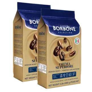 Caffè Borbone Crema Superiore Whole Coffee Beans, 2 × 1 kg