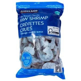 Kirkland Signature Frozen Tail-On Raw Shrimp