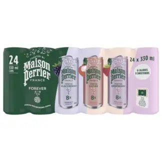 Maison Perrier Forever Sparkling Water Berry Variety Pack, 330 mL 24-pack