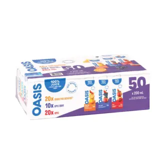 Oasis 100% Juice Blend Assorted Flavours, 50 x 200 mL