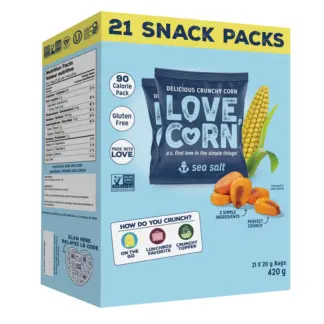 Love Corn Crunchy Corn Snack With Sea Salt, 21 × 20 g