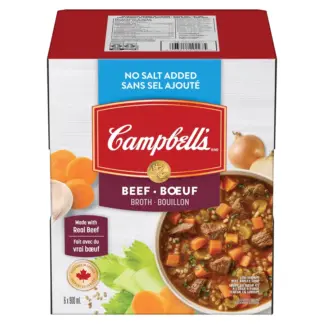 Campbell's No Salt Added Ready to Use Beef Broth, 6 × 900 mL