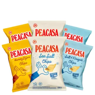 Peacasa Chickpea Chips, 6 × 128 g