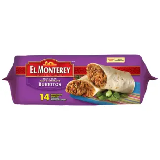 El Monterey Beef and Bean Burritos, 14 × 142 g