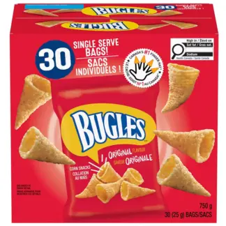 Bugles Original Flavour Corn Snacks, 30 × 25 g